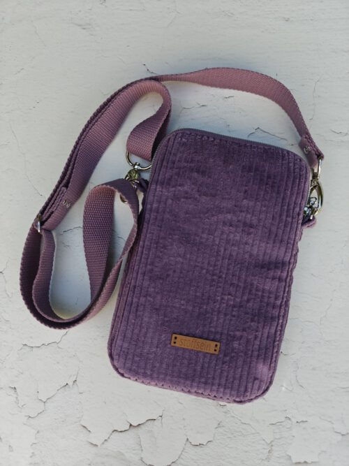 Handytasche Cord mauve