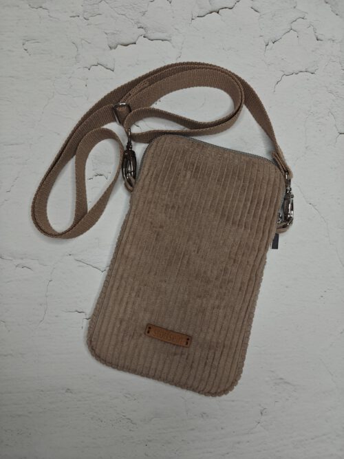 Handytasche Cord hellbraun